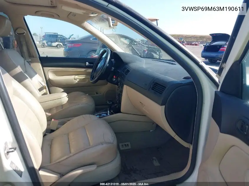 2003 Volkswagen Jetta Gls Tdi VIN: 3VWSP69M63M190611 Lot: 42131319