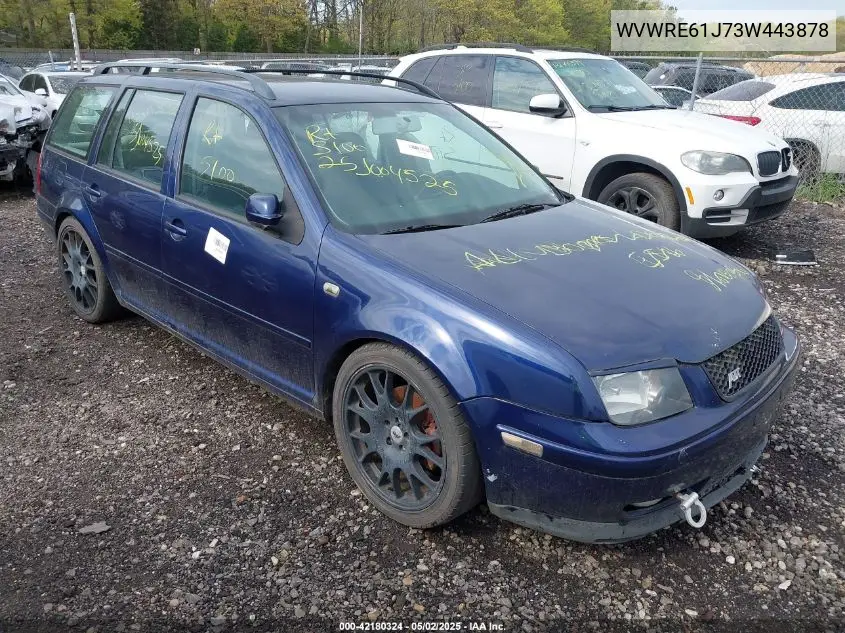 2003 Volkswagen Jetta Gl 1.8T VIN: WVWRE61J73W443878 Lot: 42180324