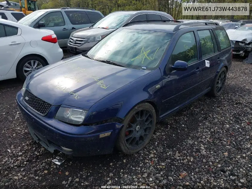 2003 Volkswagen Jetta Gl 1.8T VIN: WVWRE61J73W443878 Lot: 42180324