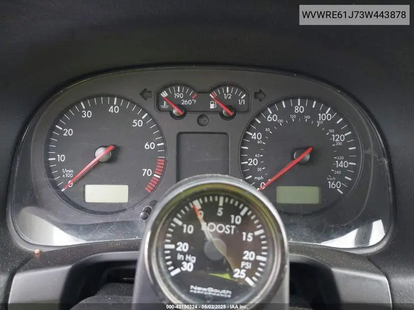 2003 Volkswagen Jetta Gl 1.8T VIN: WVWRE61J73W443878 Lot: 42180324