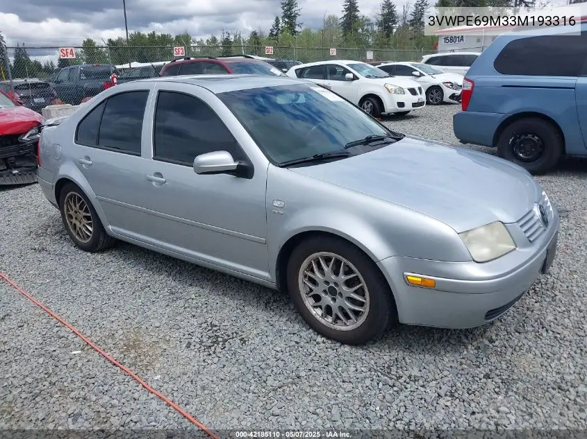 2003 Volkswagen Jetta Wolfsburg Edition VIN: 3VWPE69M33M193316 Lot: 42185110
