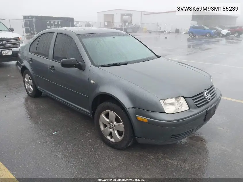 2003 Volkswagen Jetta Gls 2.0L VIN: 3VWSK69M93M156239 Lot: 42190123