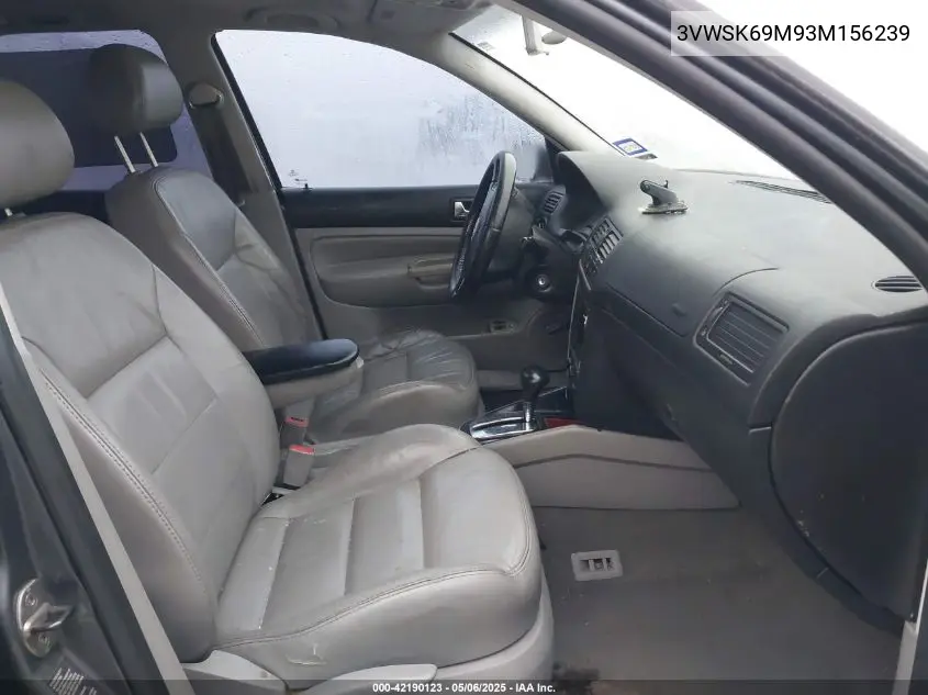2003 Volkswagen Jetta Gls 2.0L VIN: 3VWSK69M93M156239 Lot: 42190123