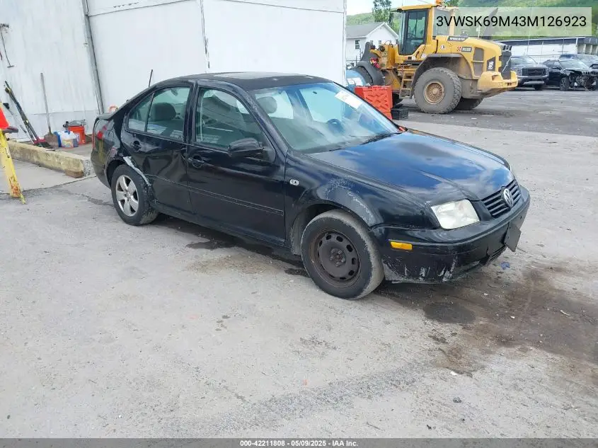 2003 Volkswagen Jetta Gls 2.0L VIN: 3VWSK69M43M126923 Lot: 42211808