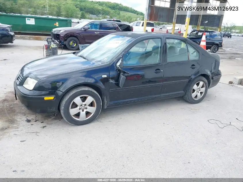 2003 Volkswagen Jetta Gls 2.0L VIN: 3VWSK69M43M126923 Lot: 42211808