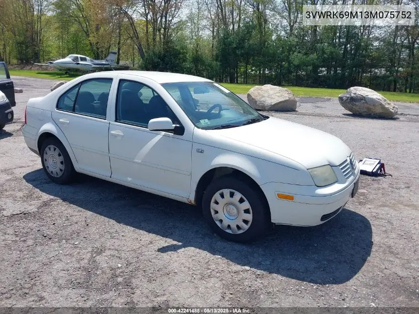 2003 Volkswagen Jetta Gl VIN: 3VWRK69M13M075752 Lot: 42241488