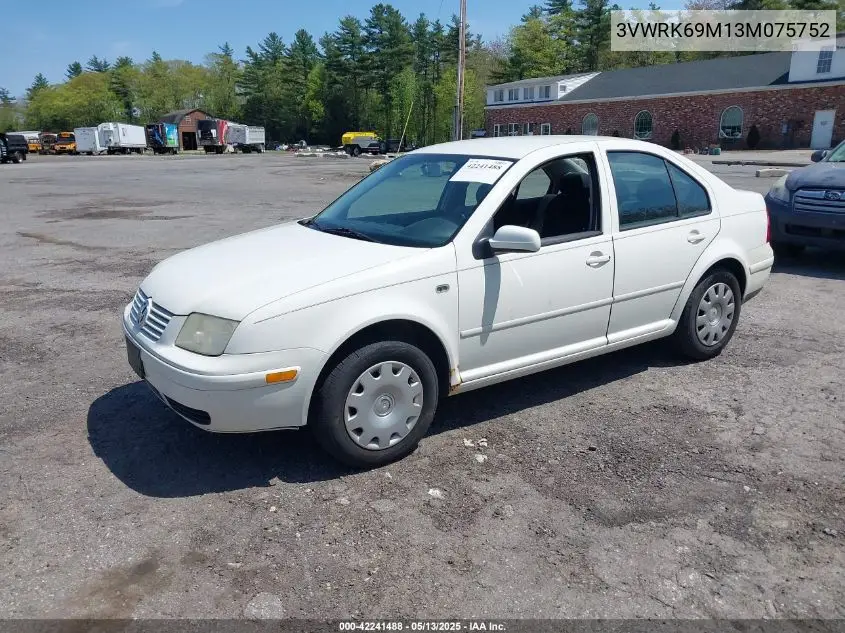 2003 Volkswagen Jetta Gl VIN: 3VWRK69M13M075752 Lot: 42241488