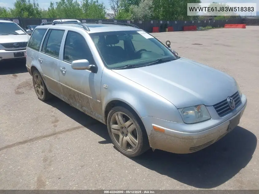 2003 Volkswagen Jetta Gls 1.8T VIN: WVWTE61J83W518383 Lot: 42242000