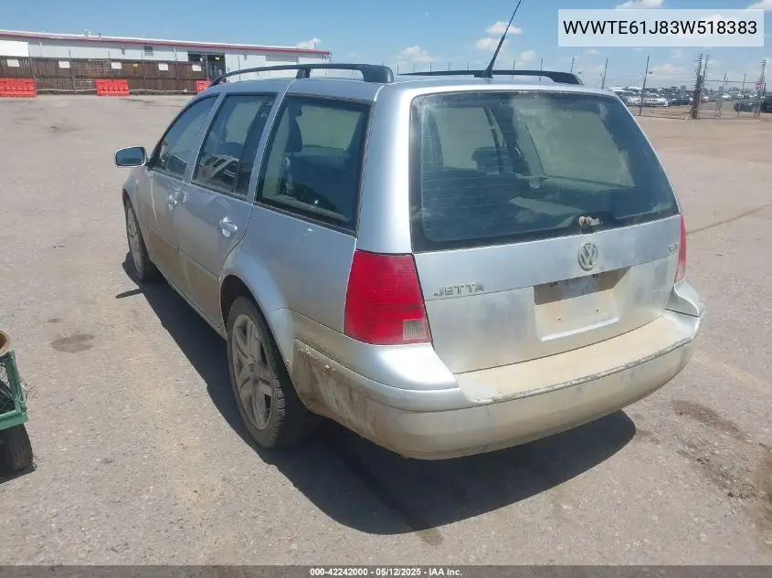 2003 Volkswagen Jetta Gls 1.8T VIN: WVWTE61J83W518383 Lot: 42242000