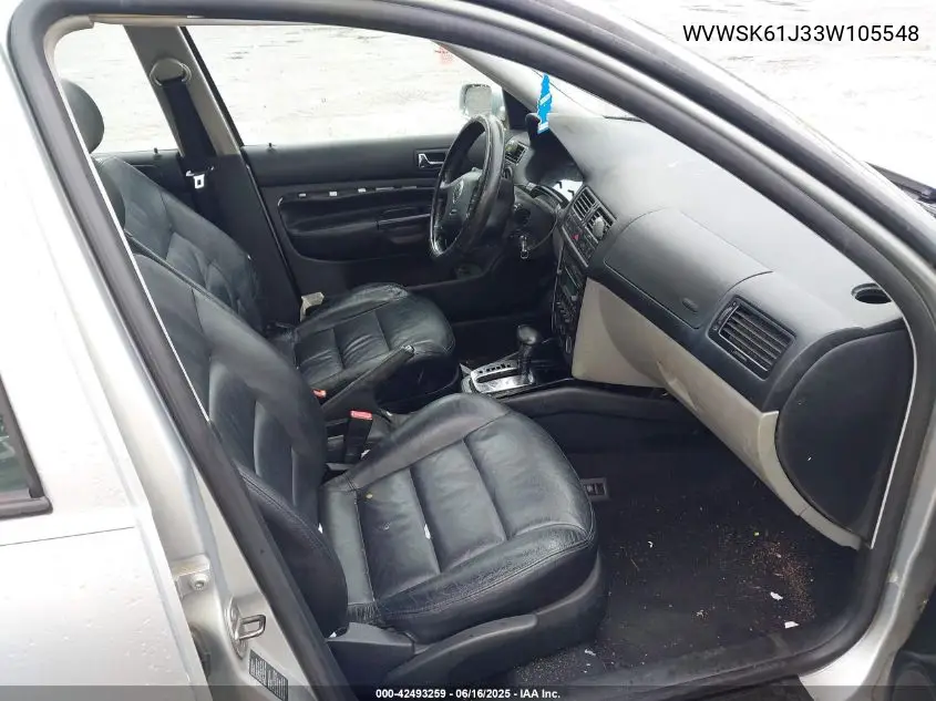 2003 Volkswagen Jetta Gls 2.0L VIN: WVWSK61J33W105548 Lot: 42493259
