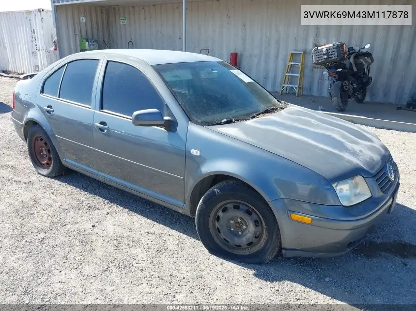 2003 Volkswagen Jetta Gl VIN: 3VWRK69M43M117878 Lot: 42553211