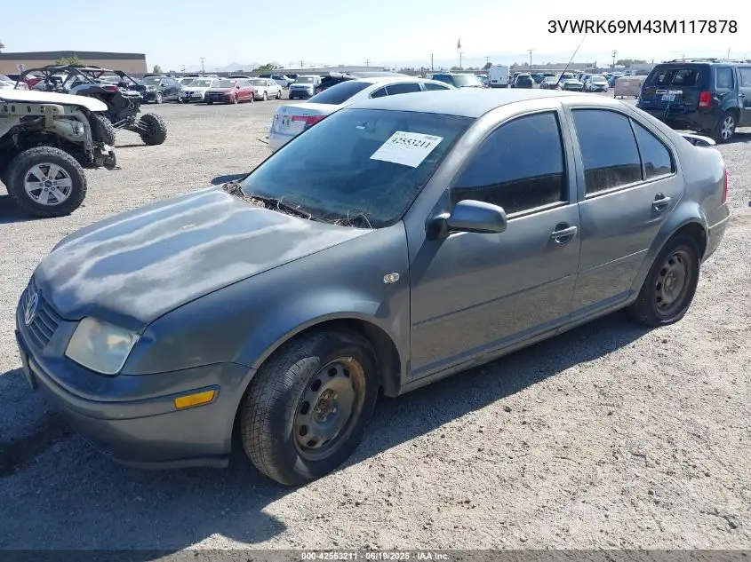 2003 Volkswagen Jetta Gl VIN: 3VWRK69M43M117878 Lot: 42553211