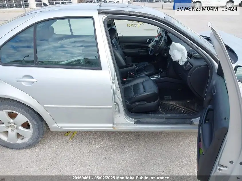 2004 Volkswagen Jetta Gls VIN: 3VWSK29M04M103424 Lot: 20169461