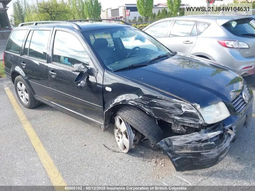 2004 Volkswagen Jetta VIN: WVWSL21J84W104631 Lot: 40005102