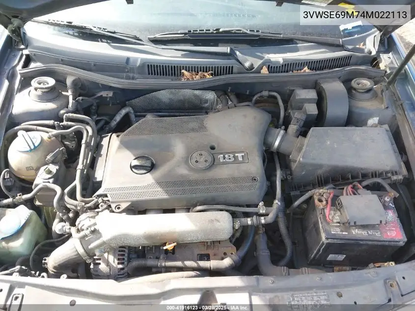 2004 Volkswagen Jetta Gli 1.8T/Gls 1.8T VIN: 3VWSE69M74M022113 Lot: 41916123