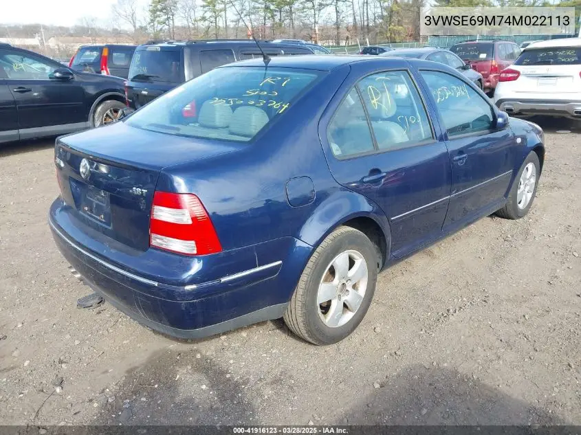 2004 Volkswagen Jetta Gli 1.8T/Gls 1.8T VIN: 3VWSE69M74M022113 Lot: 41916123