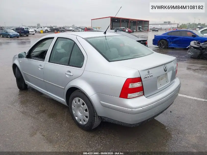 2004 Volkswagen Jetta Gl VIN: 3VWRK69M84M108182 Lot: 42213860
