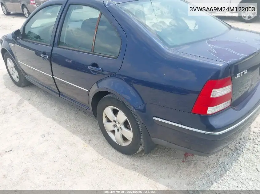2004 Volkswagen Jetta Gls 2.0L VIN: 3VWSA69M24M122003 Lot: 42579150
