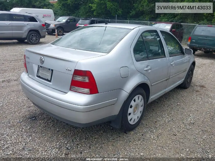 2004 Volkswagen Jetta Gl Tdi VIN: 3VWRR69M74M143033 Lot: 42635597