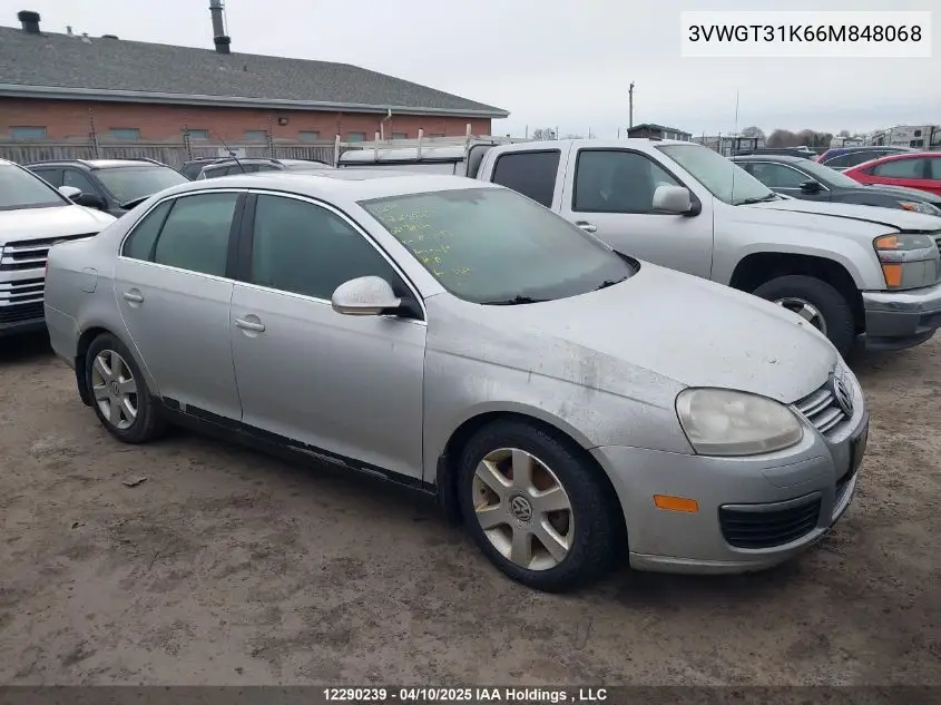 2006 Volkswagen Jetta VIN: 3VWGT31K66M848068 Lot: 12290239