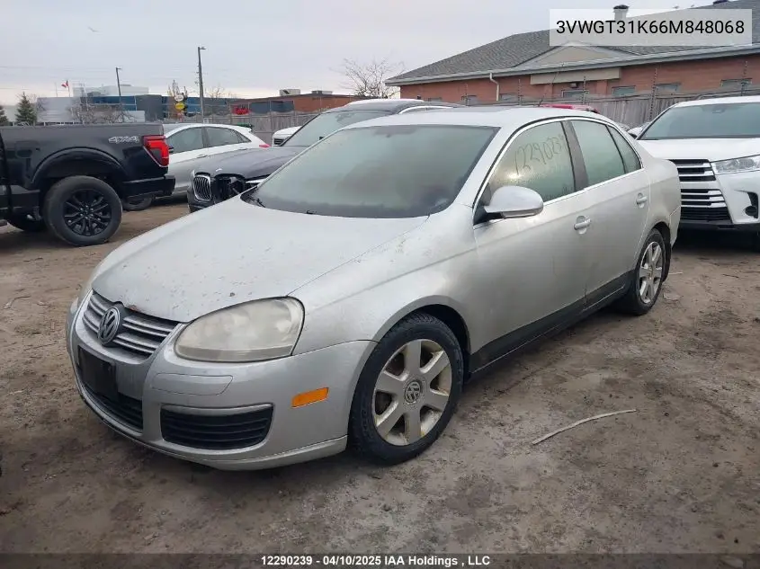 2006 Volkswagen Jetta VIN: 3VWGT31K66M848068 Lot: 12290239