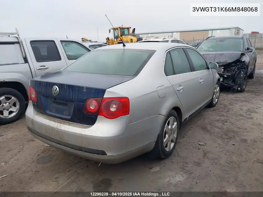 2006 Volkswagen Jetta VIN: 3VWGT31K66M848068 Lot: 12290239