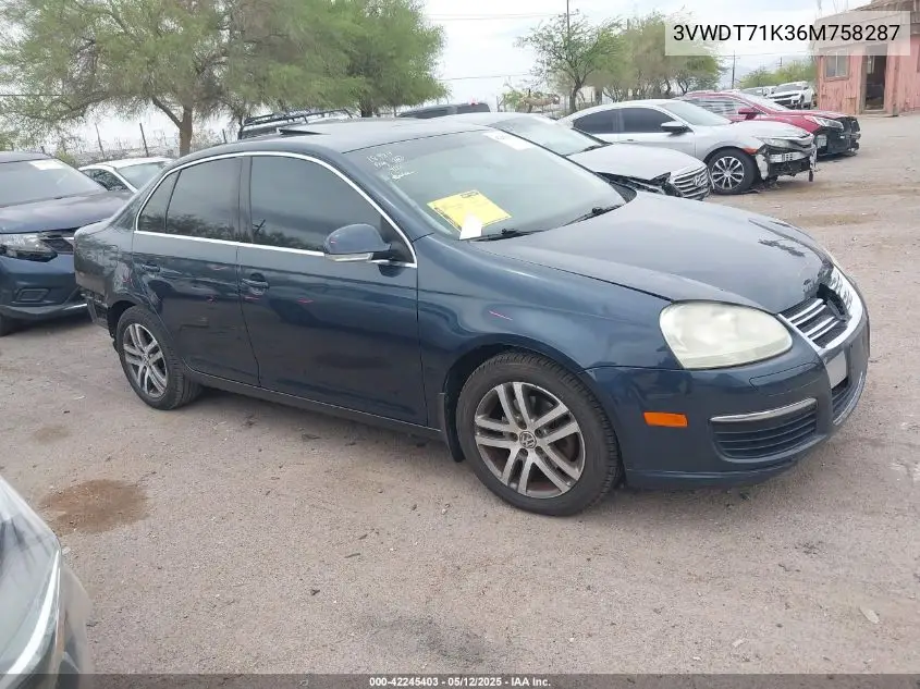 2006 Volkswagen Jetta Tdi VIN: 3VWDT71K36M758287 Lot: 42245403