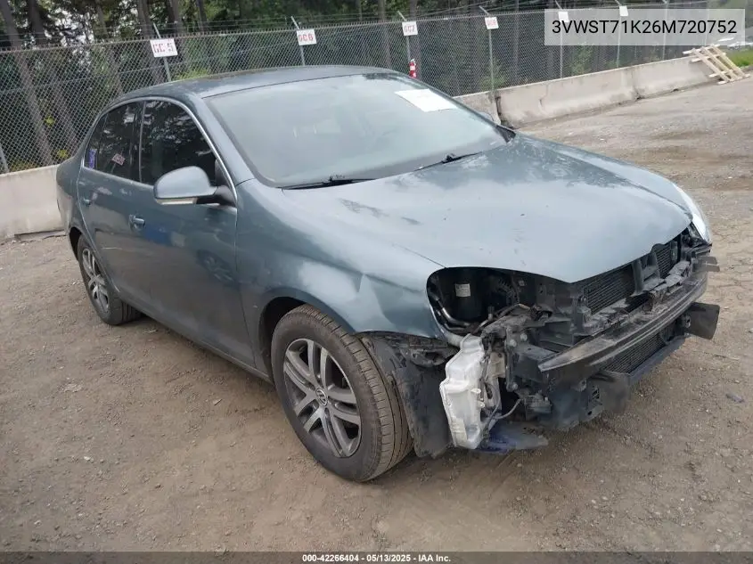 2006 Volkswagen Jetta Tdi VIN: 3VWST71K26M720752 Lot: 42266404