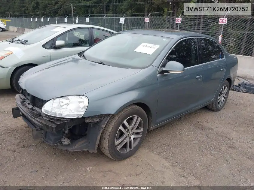 2006 Volkswagen Jetta Tdi VIN: 3VWST71K26M720752 Lot: 42266404