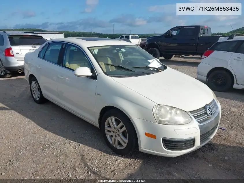 2006 Volkswagen Jetta Diesel VIN: 3VWCT71K26M853435 Lot: 42546486