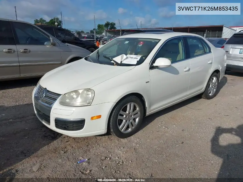 2006 Volkswagen Jetta Diesel VIN: 3VWCT71K26M853435 Lot: 42546486