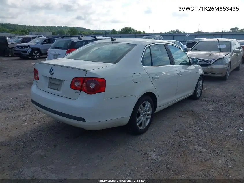 2006 Volkswagen Jetta Diesel VIN: 3VWCT71K26M853435 Lot: 42546486