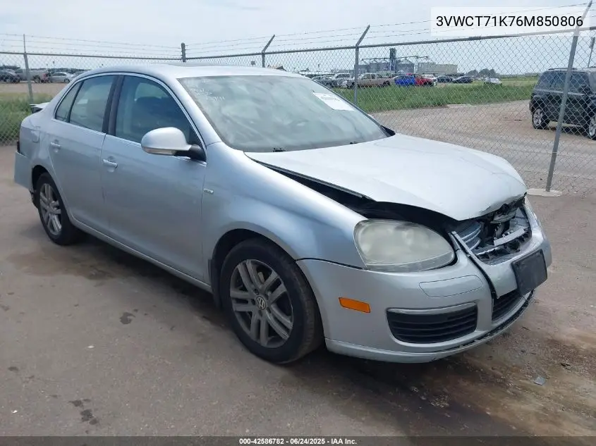 2006 Volkswagen Jetta Diesel VIN: 3VWCT71K76M850806 Lot: 42586782
