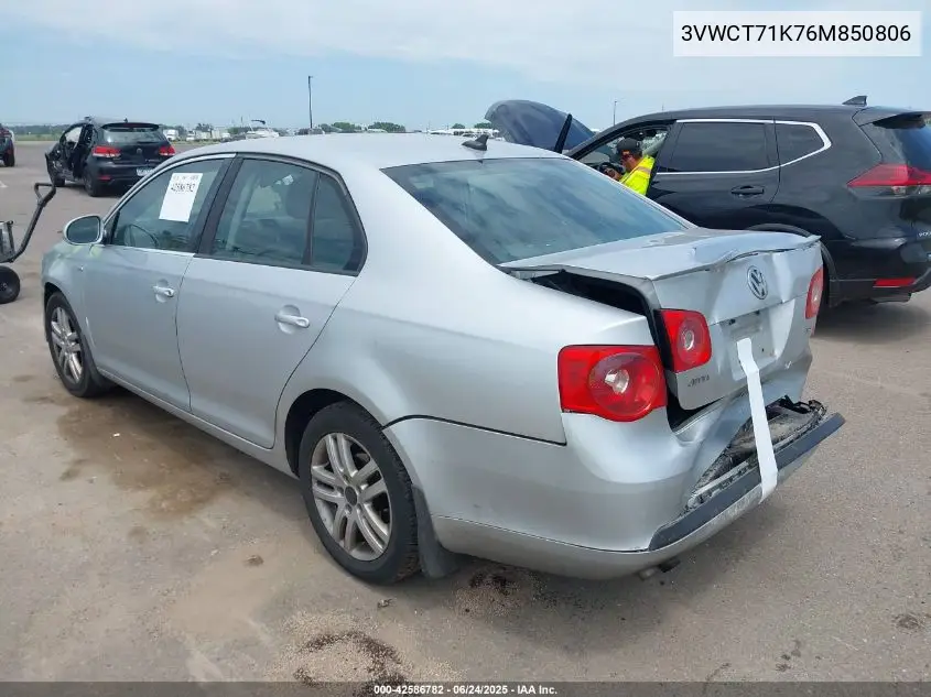 2006 Volkswagen Jetta Diesel VIN: 3VWCT71K76M850806 Lot: 42586782