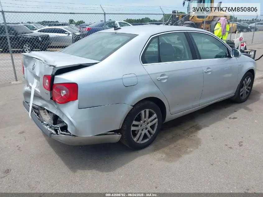 2006 Volkswagen Jetta Diesel VIN: 3VWCT71K76M850806 Lot: 42586782
