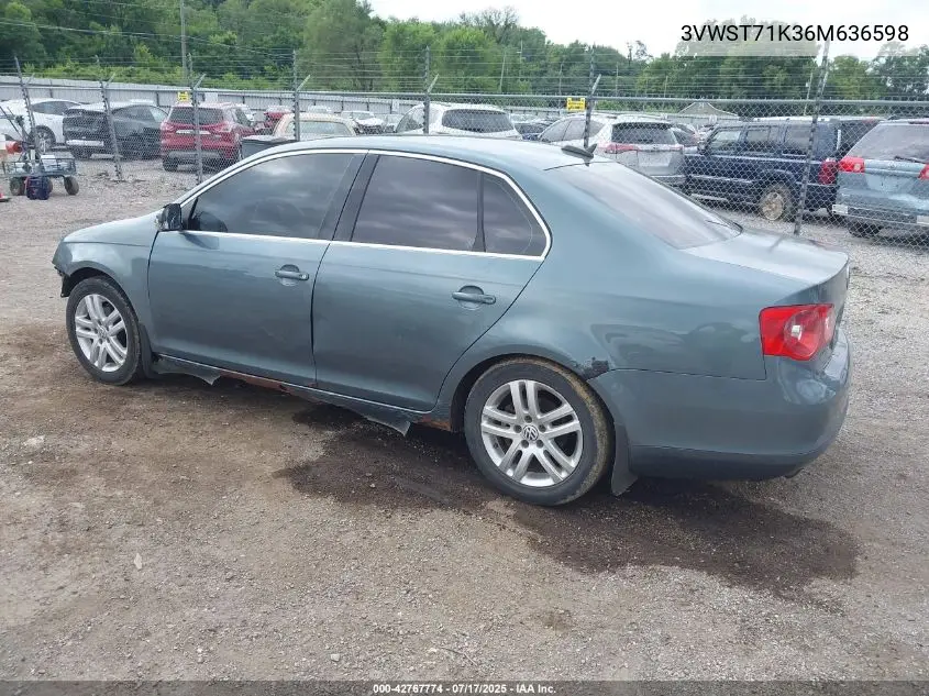 2006 Volkswagen Jetta Tdi VIN: 3VWST71K36M636598 Lot: 42767774