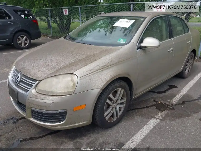 2006 Volkswagen Jetta 2.5 VIN: 3VWSF71K76M750076 Lot: 42769137