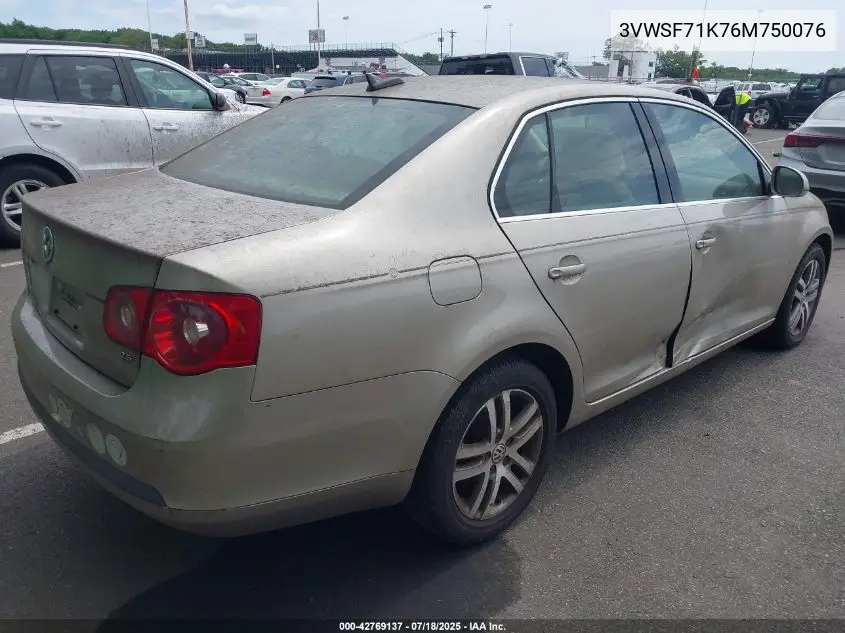 2006 Volkswagen Jetta 2.5 VIN: 3VWSF71K76M750076 Lot: 42769137