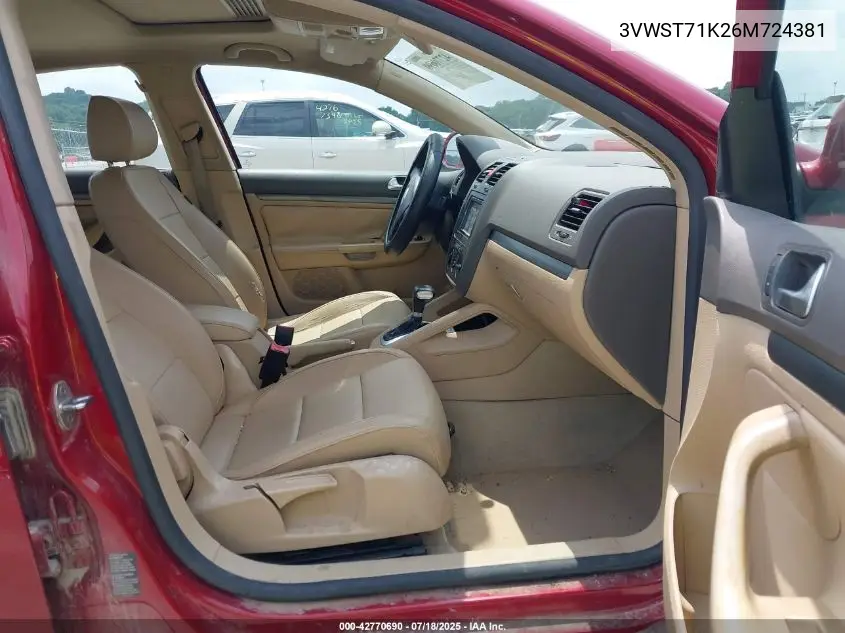 2006 Volkswagen Jetta Tdi VIN: 3VWST71K26M724381 Lot: 42770690