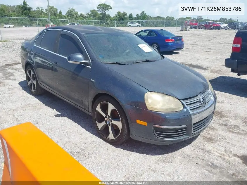 2006 Volkswagen Jetta Diesel VIN: 3VWFT71K26M853786 Lot: 42784679