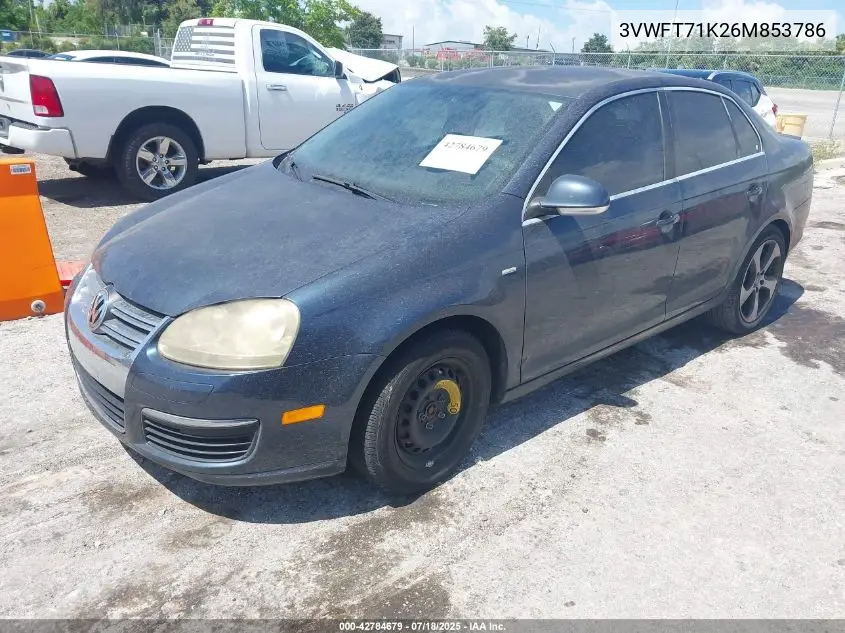2006 Volkswagen Jetta Diesel VIN: 3VWFT71K26M853786 Lot: 42784679