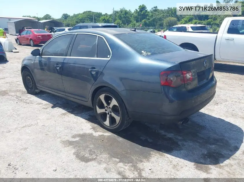 2006 Volkswagen Jetta Diesel VIN: 3VWFT71K26M853786 Lot: 42784679