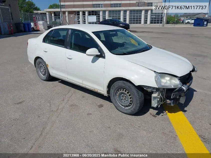 2007 Volkswagen Jetta 2.5 VIN: 3VWGF71K67M117737 Lot: 20213968