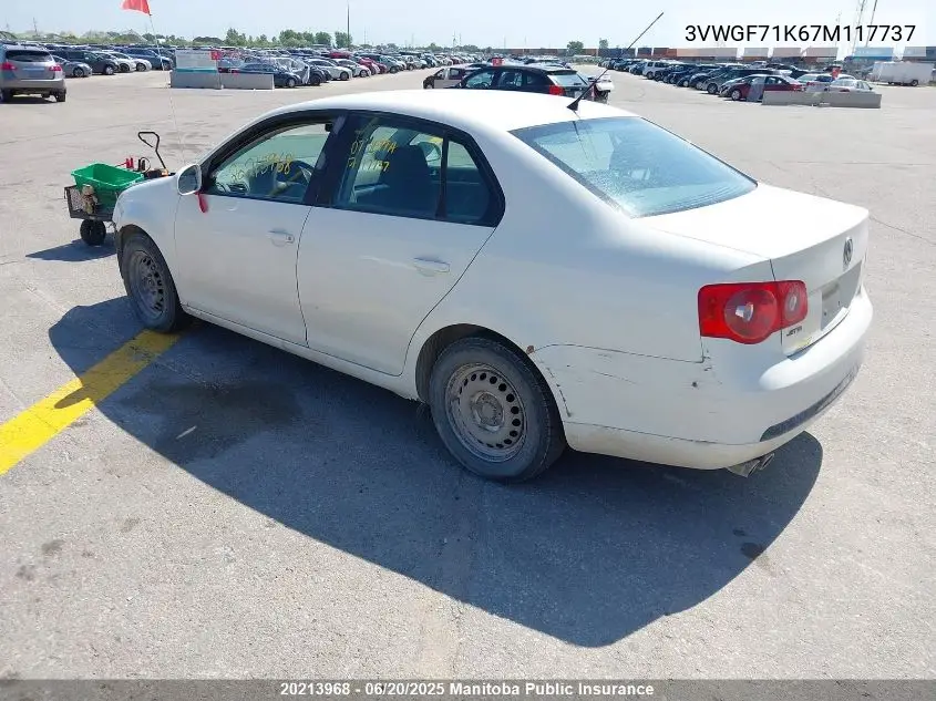 2007 Volkswagen Jetta 2.5 VIN: 3VWGF71K67M117737 Lot: 20213968