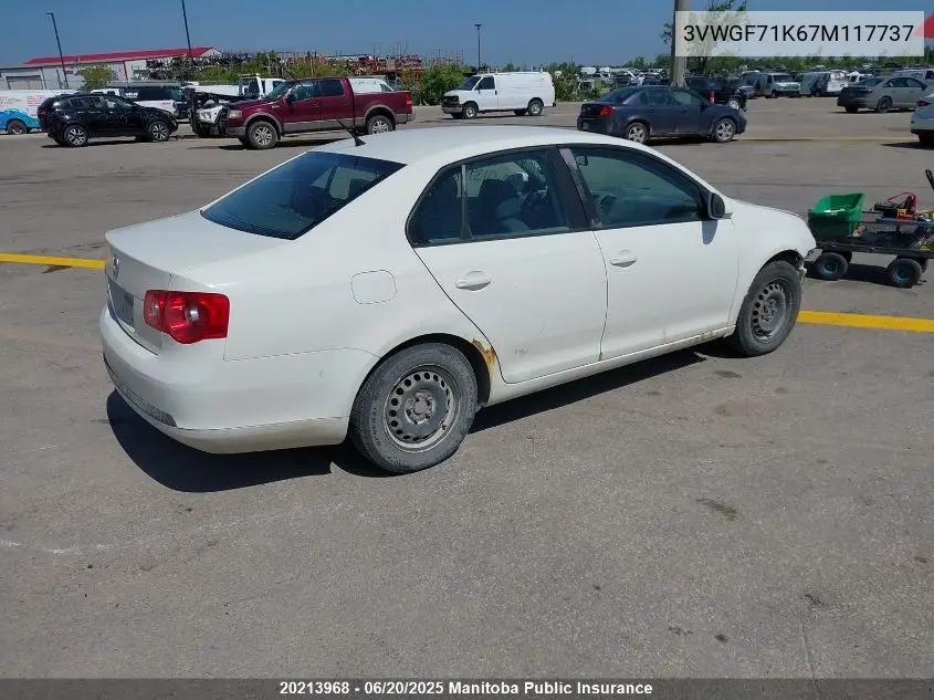 2007 Volkswagen Jetta 2.5 VIN: 3VWGF71K67M117737 Lot: 20213968