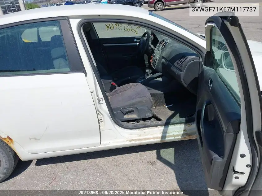 2007 Volkswagen Jetta 2.5 VIN: 3VWGF71K67M117737 Lot: 20213968