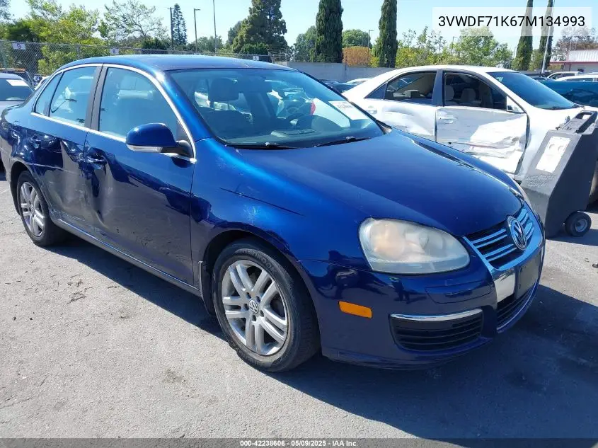 2007 Volkswagen Jetta 2.5 VIN: 3VWDF71K67M134993 Lot: 42238606