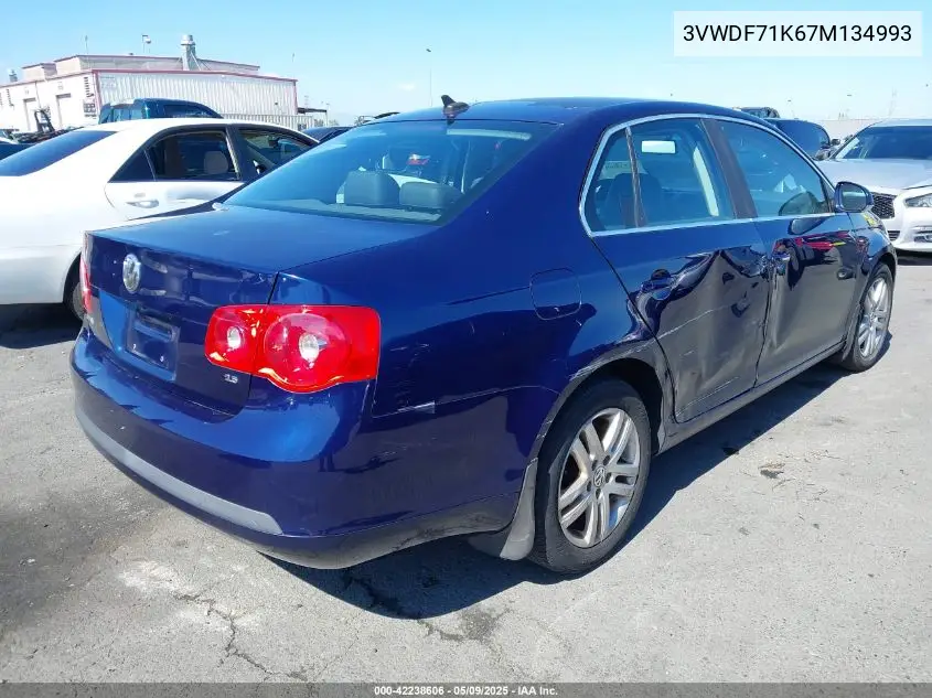 2007 Volkswagen Jetta 2.5 VIN: 3VWDF71K67M134993 Lot: 42238606