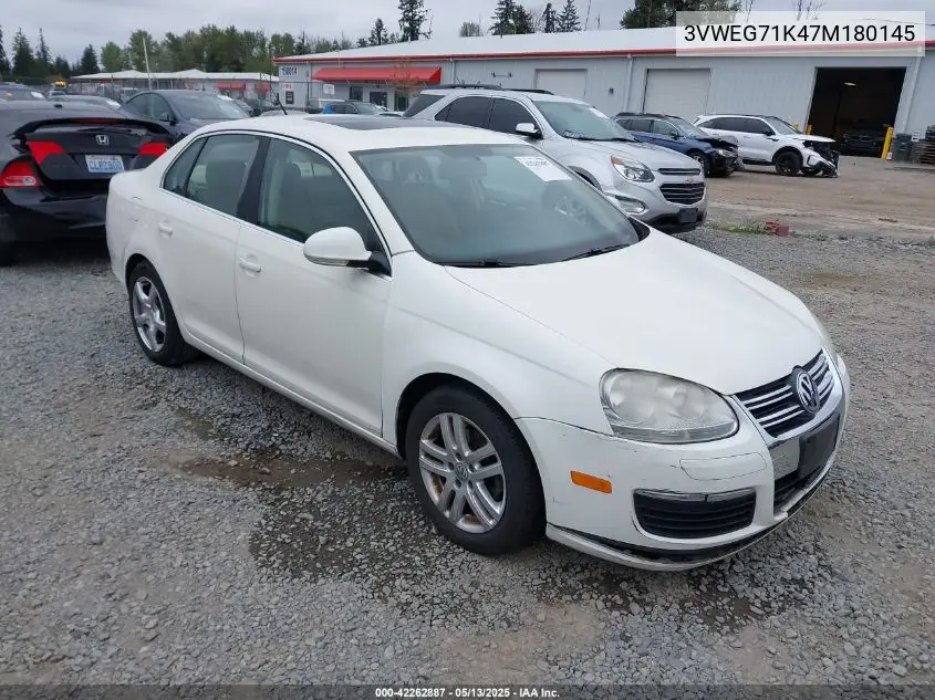 2007 Volkswagen Jetta Wolfsburg Edition VIN: 3VWEG71K47M180145 Lot: 42262887