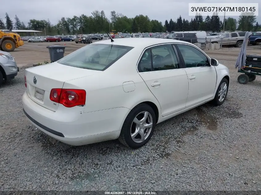 2007 Volkswagen Jetta Wolfsburg Edition VIN: 3VWEG71K47M180145 Lot: 42262887